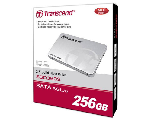 Твердотельный диск 256GB Transcend, 360S, SATA III [R/W - 340/540 MB/s]